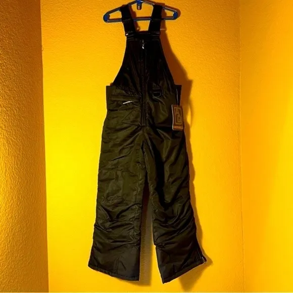 ARCTIC QUEST Black Snowpant Overalls Zip Water Resistant Insulated Boys XS 5/6