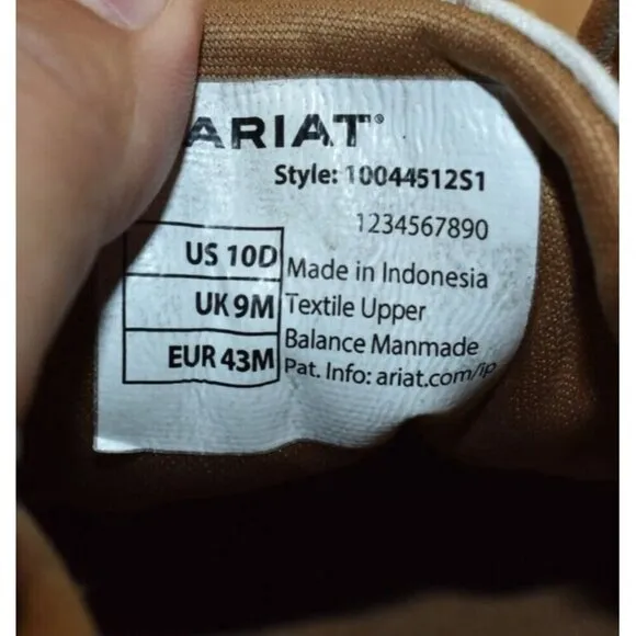 Ariat Hilo Western Aloha Men's Shoes Size 10 D Ivory Surfing Longhorn Print
