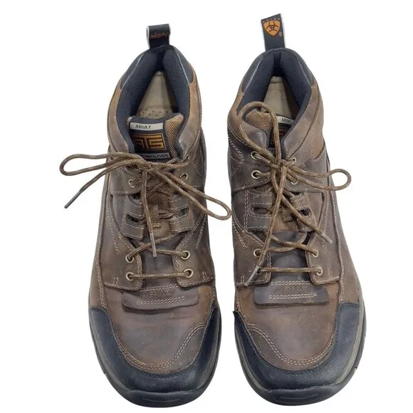 ARIAT Leather Mens Hiking Shoes Brown Comfort Lace-Up Outdoor Size 12D