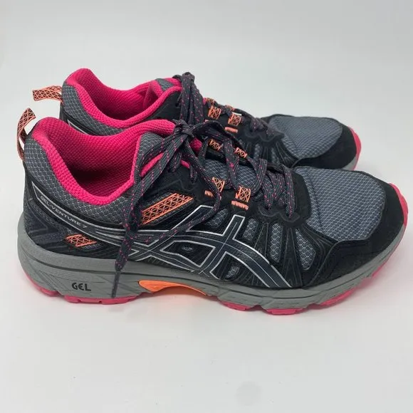 Asics Gel-Adventure 7 Women's Running Shoes Pink/Grey/Orange Size 7, 1012A477