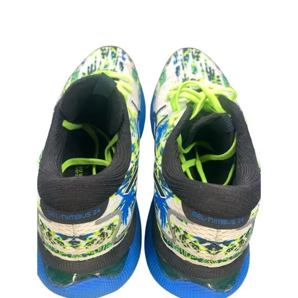 ASICS Gel-Nimbus 24 Running Shoes - Men’s Size US 7 (EU 40) - Yellow/Blue Print