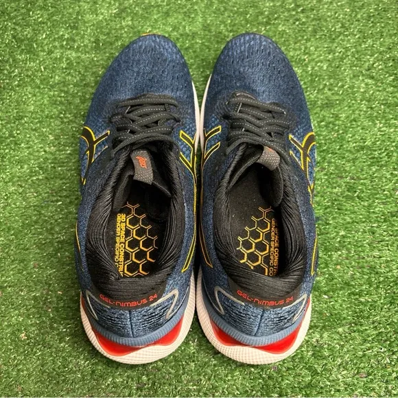 Asics Mens Gel Nimbus 24 Blue Running Shoes Sneakers Size 9.5 Wide - EUC