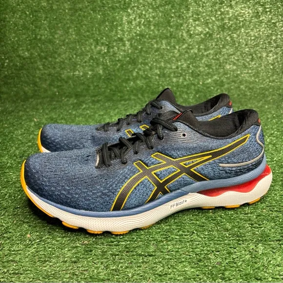 Asics Mens Gel Nimbus 24 Blue Running Shoes Sneakers Size 9.5 Wide - EUC