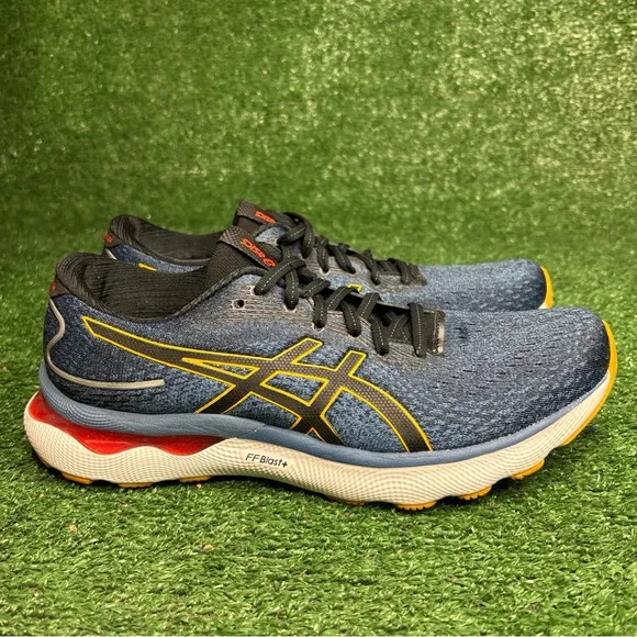 Asics Mens Gel Nimbus 24 Blue Running Shoes Sneakers Size 9.5 Wide - EUC