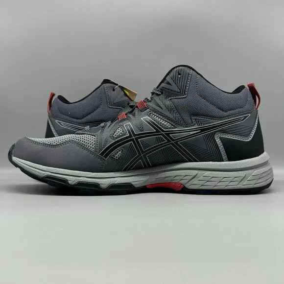 ASICS Men's Gel-Venture 8 Mid Top Running Shoes Size 12 Grey Black Red Outdoor
