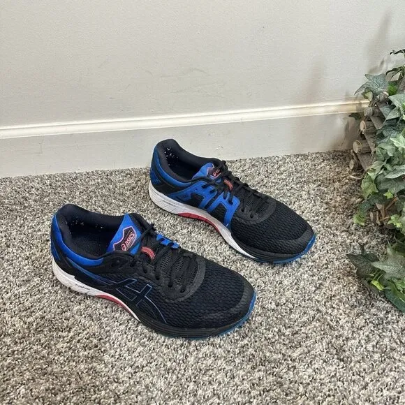 Asics Mens GT 4000 1011A163 Black Blue Running Shoes Sneakers Size 11