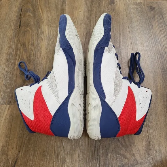 Asics Sneakers Mens 10.5 White Red Blue Matflex 6 Wrestling Shoes Athletic