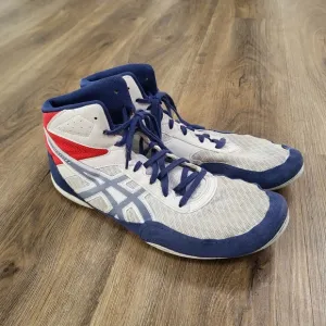 Asics Sneakers Mens 10.5 White Red Blue Matflex 6 Wrestling Shoes Athletic
