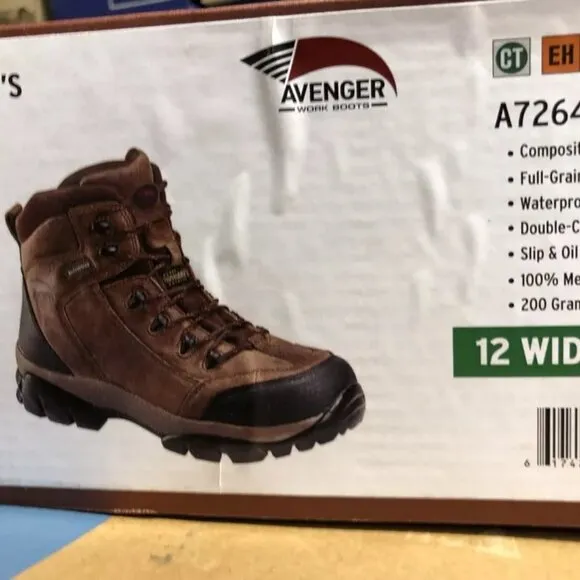 Avenger A7264 Insulated Hiker Boots Men's Size 12EE
