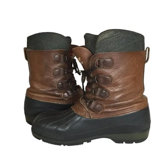 Baffin Snow Boots Brown Leather Removable Wool Liner Mens Size 11M