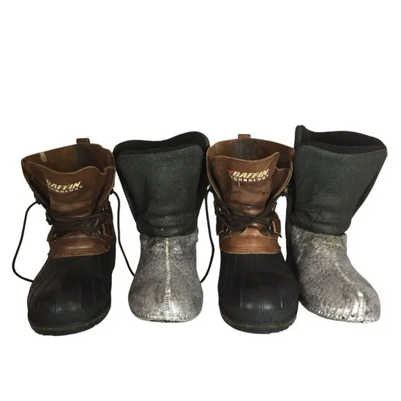Baffin Snow Boots Brown Leather Removable Wool Liner Mens Size 11M