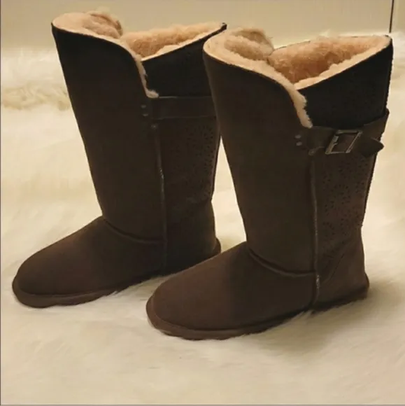 Bearpaw Amie Tall Winter Boots Dark Brown