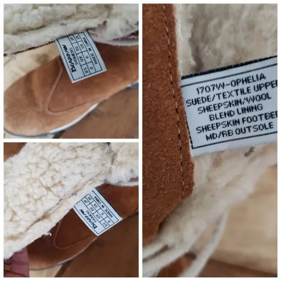 Bearpaw Brown Waterproof Suede Wool Lined Ophelia Insulated Winter Boots Sz 8