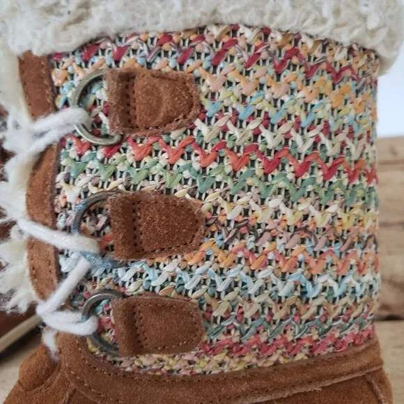 Bearpaw Brown Waterproof Suede Wool Lined Ophelia Insulated Winter Boots Sz 8
