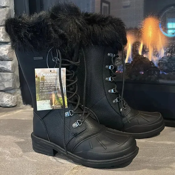 BEARPAW Dawn 11” tall Insulated Boots, Neverwet,sheepskin footbed,rugged sole