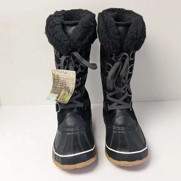 Bearpaw Denali Insulated Winter Boots, Black Suede, Women's 8 M