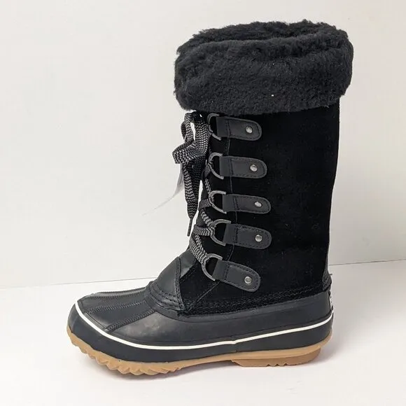 Bearpaw Denali Insulated Winter Boots, Black Suede, Women's 8 M