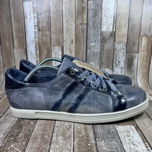 Bed Stu Lighthouse Shoes Men Size 13 Leather Navy Blue Rustic distressed Lace Up