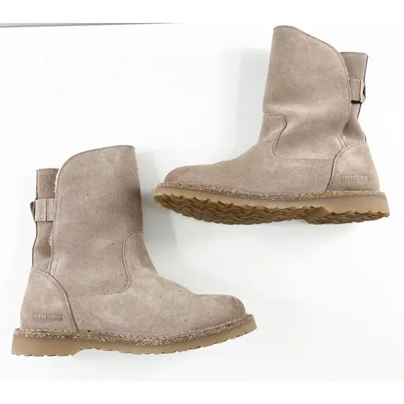 Birkenstock Uppsala Shearling Faux Fur Lined Boots Booties Gray Taupe 38