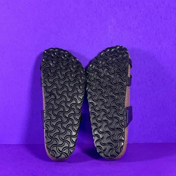 Birkenstock Women's Mayari Microfiber Gator Gleam Black Size 8-NEW