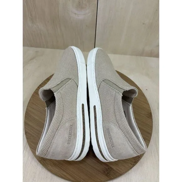 Birkenstock Oswego Tan Canvas Suede Slip On Shoes Unisex Mens 7 Womens 11