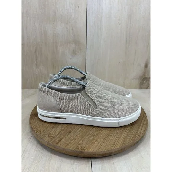 Birkenstock Oswego Tan Canvas Suede Slip On Shoes Unisex Mens 7 Womens 11