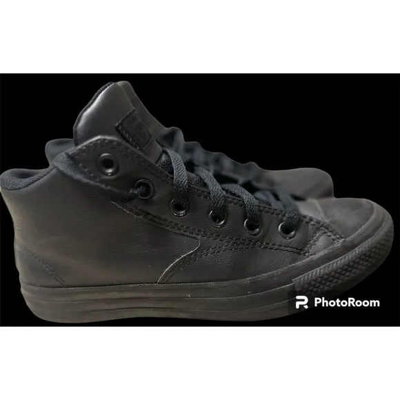 Black Leather Converse All Stars