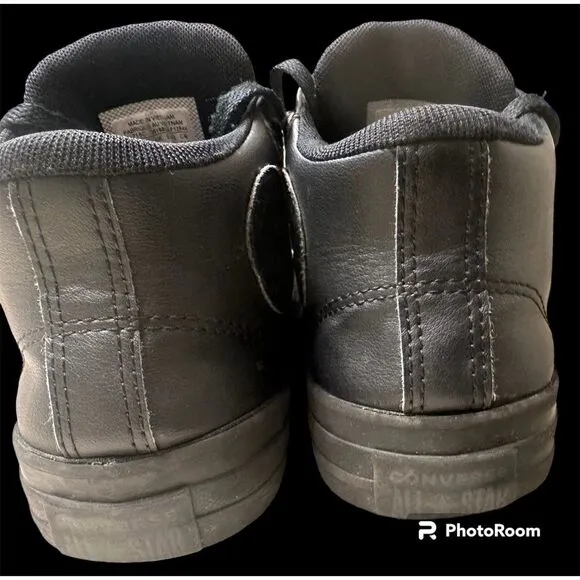 Black Leather Converse All Stars