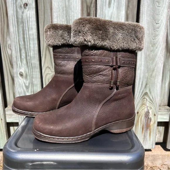 BLONDO brown leather Masym shearling lined waterproof Winter boots