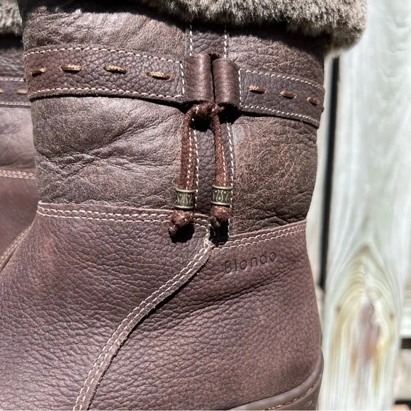 BLONDO brown leather Masym shearling lined waterproof Winter boots