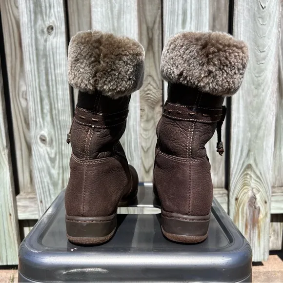 BLONDO brown leather Masym shearling lined waterproof Winter boots