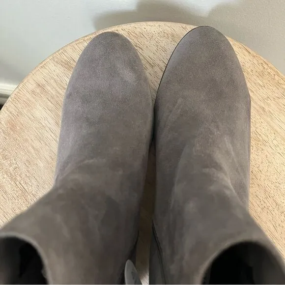 Blondo Gray Suede Waterproof Sabina Heel Ankle Boots Sz 9.5 NWOB
