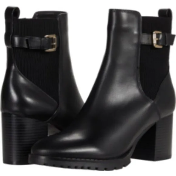 BLONDO TOBI BLACK LEATHER WATERPROOF ANKLE BOOTS SIZE 7 WITH BOX RUBBER SOLE