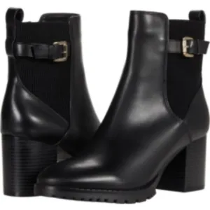 BLONDO TOBI BLACK LEATHER WATERPROOF ANKLE BOOTS SIZE 7 WITH BOX RUBBER SOLE