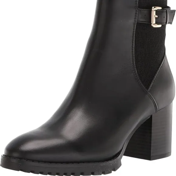 BLONDO TOBI BLACK LEATHER WATERPROOF ANKLE BOOTS SIZE 7 WITH BOX RUBBER SOLE