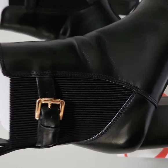 BLONDO TOBI BLACK LEATHER WATERPROOF ANKLE BOOTS SIZE 7 WITH BOX RUBBER SOLE