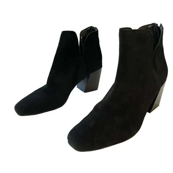 Blondo Waterproof Black Suede Ankle Boots Stasia Sz 10 NEW