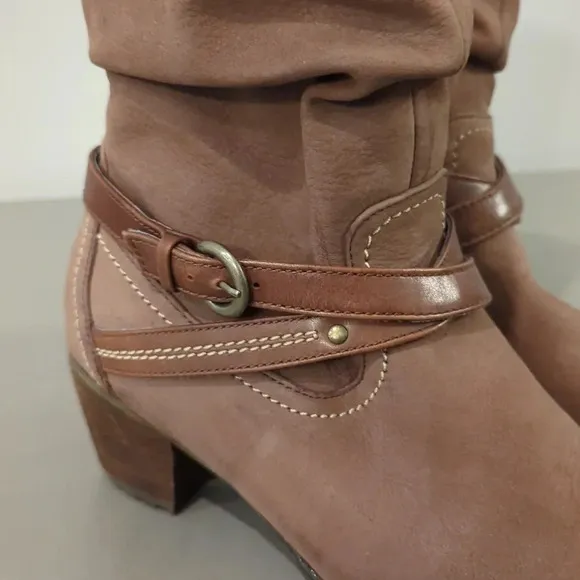 Blondo Waterproof Boots Brown Leather Insulated Wool Mid-Calf size 8