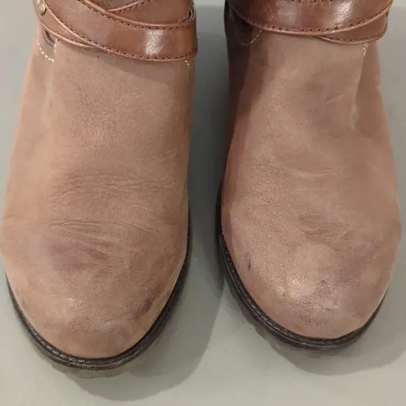 Blondo Waterproof Boots Brown Leather Insulated Wool Mid-Calf size 8