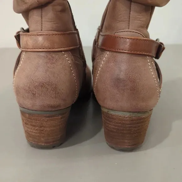 Blondo Waterproof Boots Brown Leather Insulated Wool Mid-Calf size 8