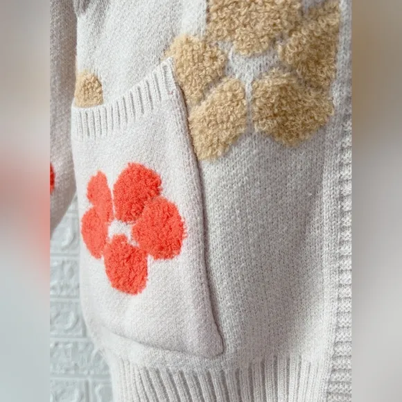 Blooming Button-Up Cardigan