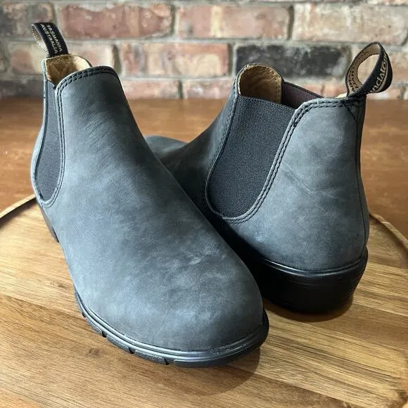 Blundstone Women's 7.5 1971 Chelsea Boots Leather Rustic Black Shoes