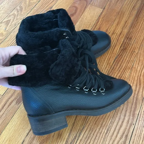 Boden Leather Fur-Lined Women's Boots