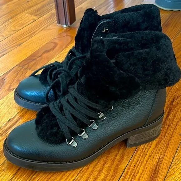 Boden Leather Fur-Lined Women's Boots