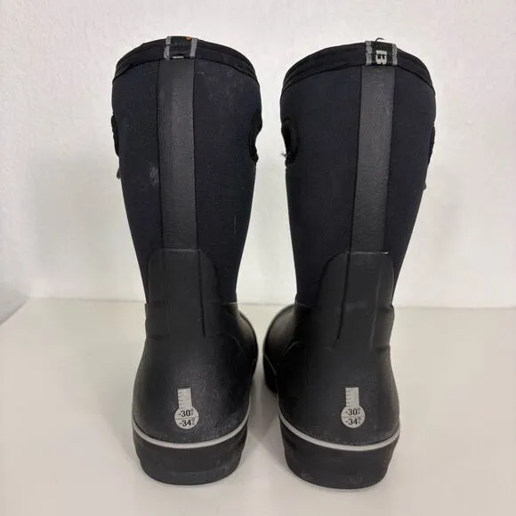 BOGS Black Classic II Pull On Insulated Winter Muck Boots Youth Size 3