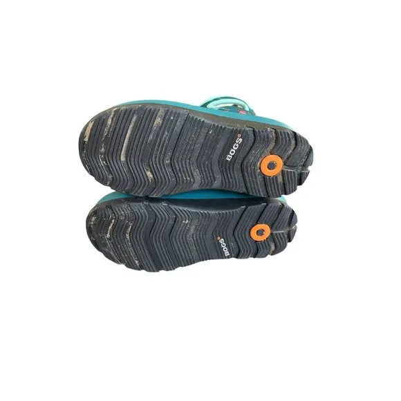 BOGS Boots Rain Winter Insulated Dinosaur Turquoise Size Youth 4