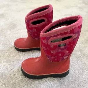 Bogs Classic Pink Red Rain &amp; Snow Boots Waterproof Insulated Little Kids size 9