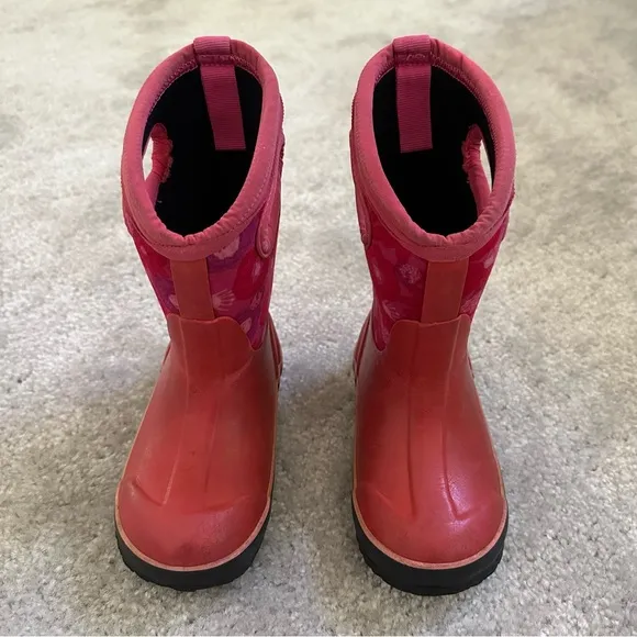 Bogs Classic Pink Red Rain &amp; Snow Boots Waterproof Insulated Little Kids size 9
