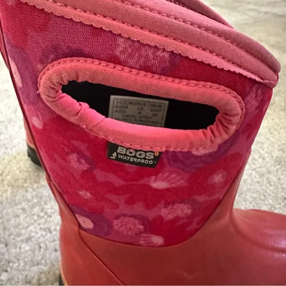 Bogs Classic Pink Red Rain &amp; Snow Boots Waterproof Insulated Little Kids size 9