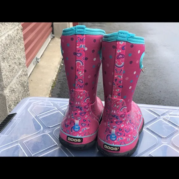 BOGS Classic Youth Girl's Pink Rainbow  Boots